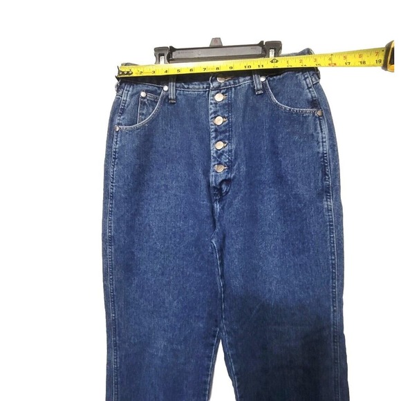 Vintage Wrangler Button Fly High Rise Mom Jeans Womens Size 13/14 Western Denim - Picture 6 of 11